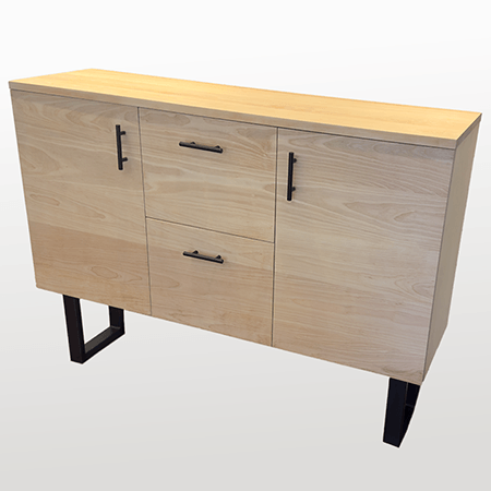 Birch cabinet with matte black hardware
